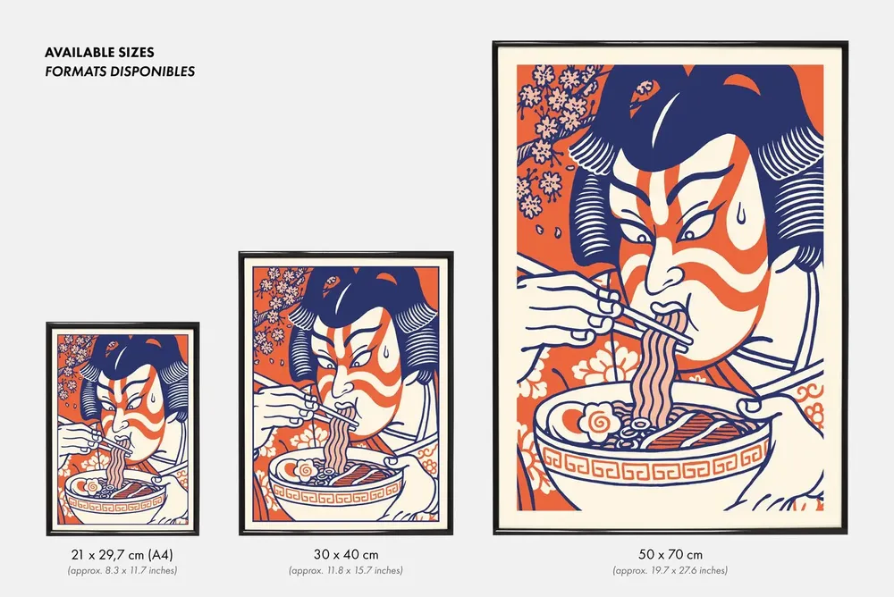Affiches - Affiche « Kabuki Ramen » (format 50x70cm, 30x40cm ou A4) - YEAAAH! STUDIO