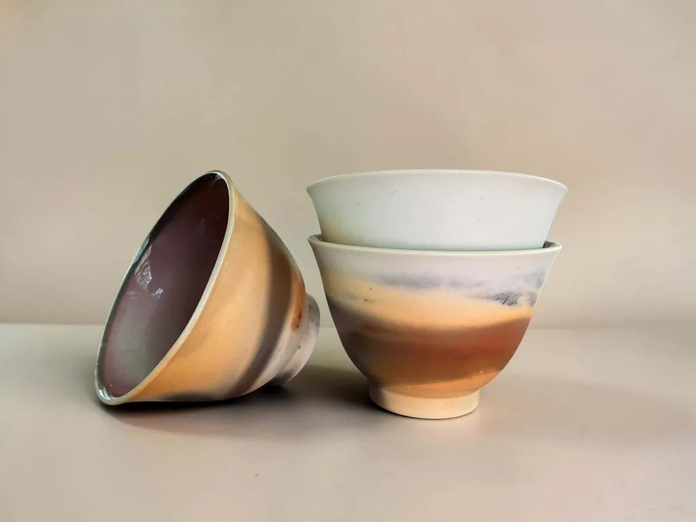 Tasses et mugs - Tasse à Sencha en porcelaine d’Arita cuite au Saggar - JOHN MAC CERAMICS