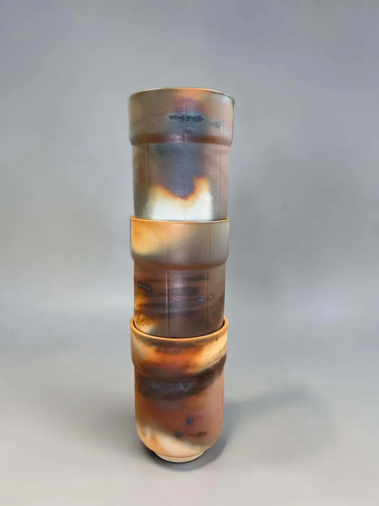Tasses et mugs - Tasse Yunomi en porcelaine d’Arita cuite au Saggar - JOHN MAC CERAMICS