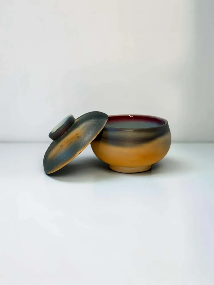 Bols - Porcelaine d'Arita – Bol à couvercle cuit au Saggar - JOHN MAC CERAMICS