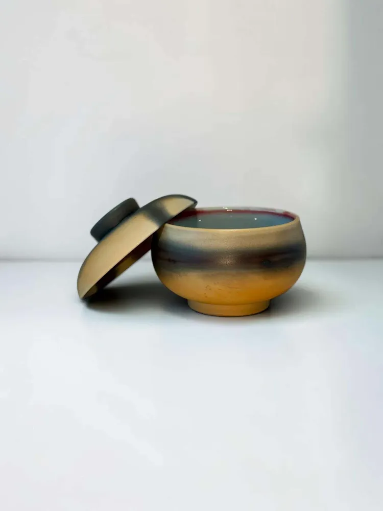 Bols - Porcelaine d'Arita – Bol à couvercle cuit au Saggar - JOHN MAC CERAMICS