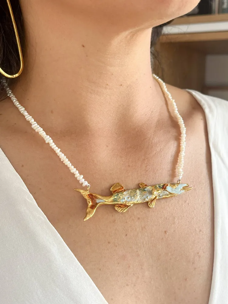 Jewelry - Barracuda fish Beaded Necklace - CÂPÂ JEWELRY