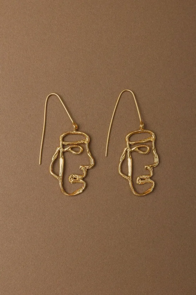 Jewelry - Oba Line Face Earrings - CÂPÂ JEWELRY
