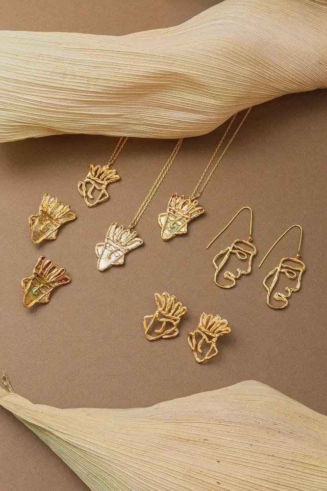 Jewelry - Oba Line Face Earrings - CÂPÂ JEWELRY