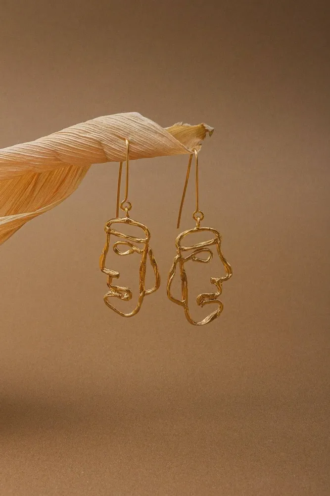 Jewelry - Oba Line Face Earrings - CÂPÂ JEWELRY