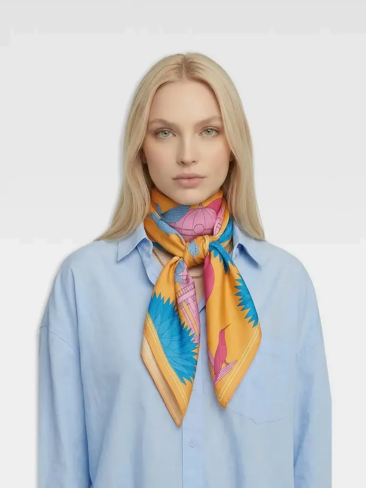 Scarves - URBS Tempietto Silk Scarf - URBS ROMA