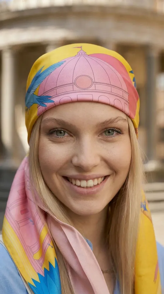 Scarves - URBS Tempietto Silk Scarf - URBS ROMA