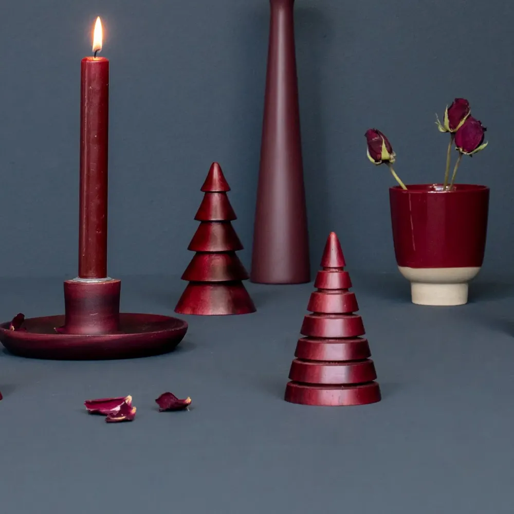 Autres décorations de Noël - Sapins de Noël en bois d'acacia fraisé - KINTA