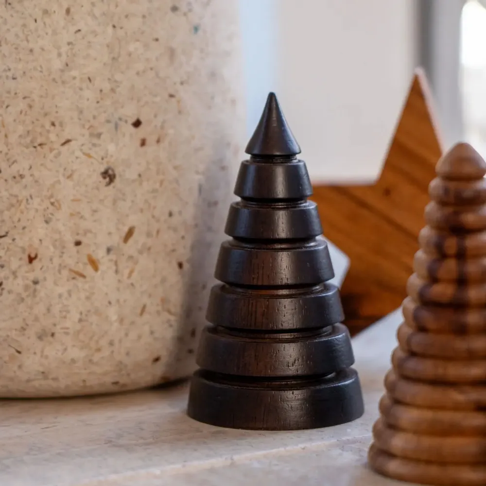 Autres décorations de Noël - Sapins de Noël en bois d'acacia fraisé - KINTA
