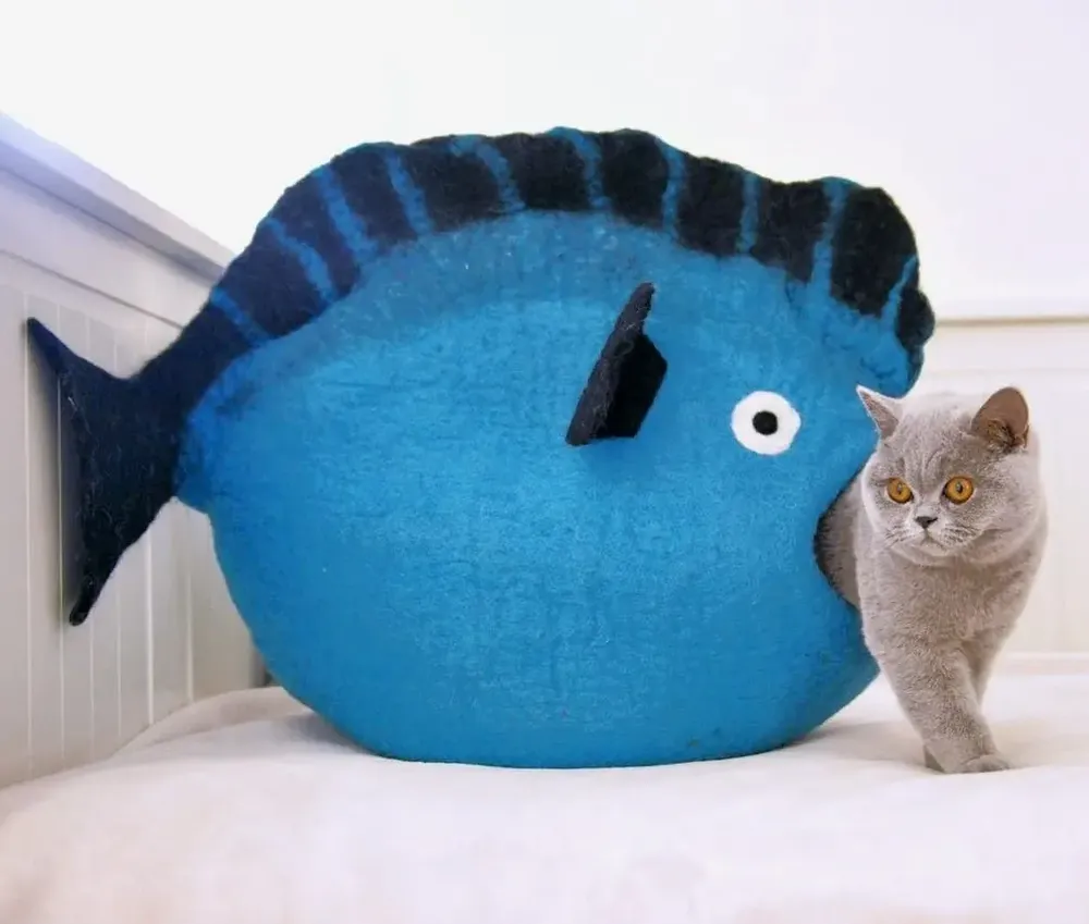 Design objects - Cat basket, cat bedding, sleeping bag for cats, cat cave, cat bed, children's room storage, storage. - COCOON PARIS