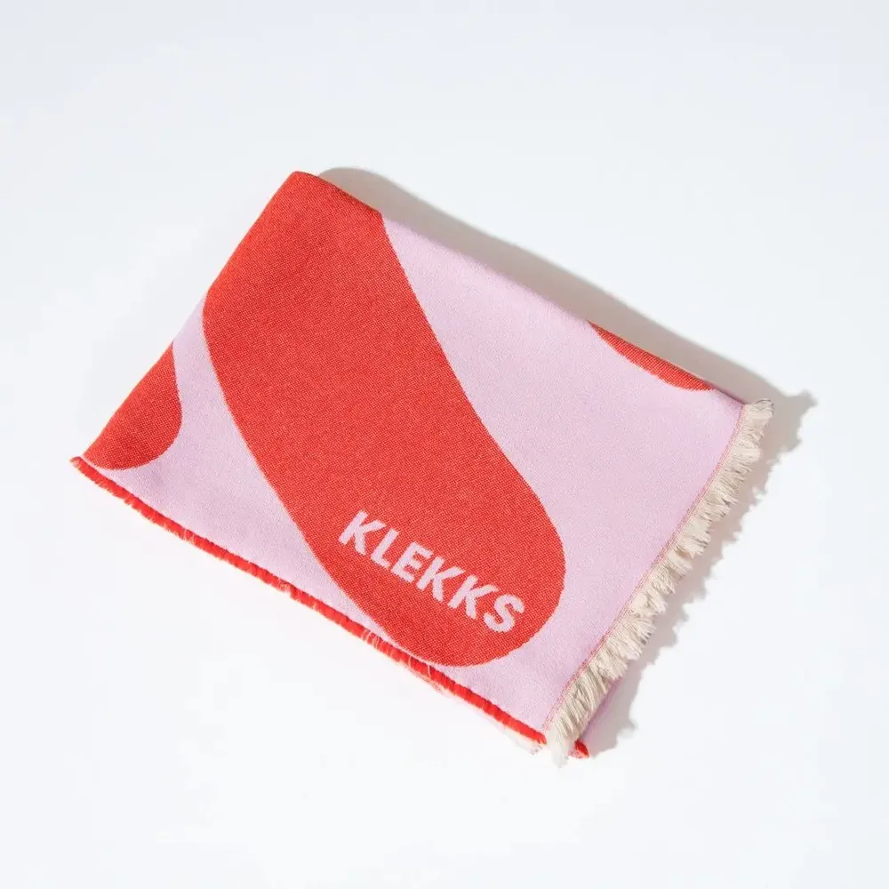 Plaids - Plaid en coton rouge et rose - KLEKKS NO. 5 - KLEKKS
