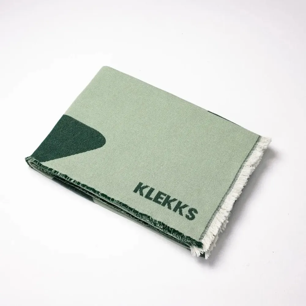 Plaids - Plaid en coton vert et blanc - KLEKKS NO. 14 - KLEKKS