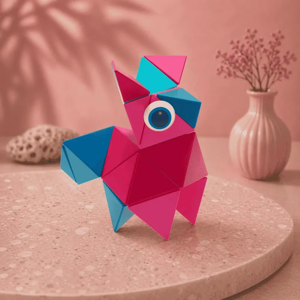 Toys - TRIDO Magnetic Blocks "Flamingo" – 24 Pieces - TRIDO