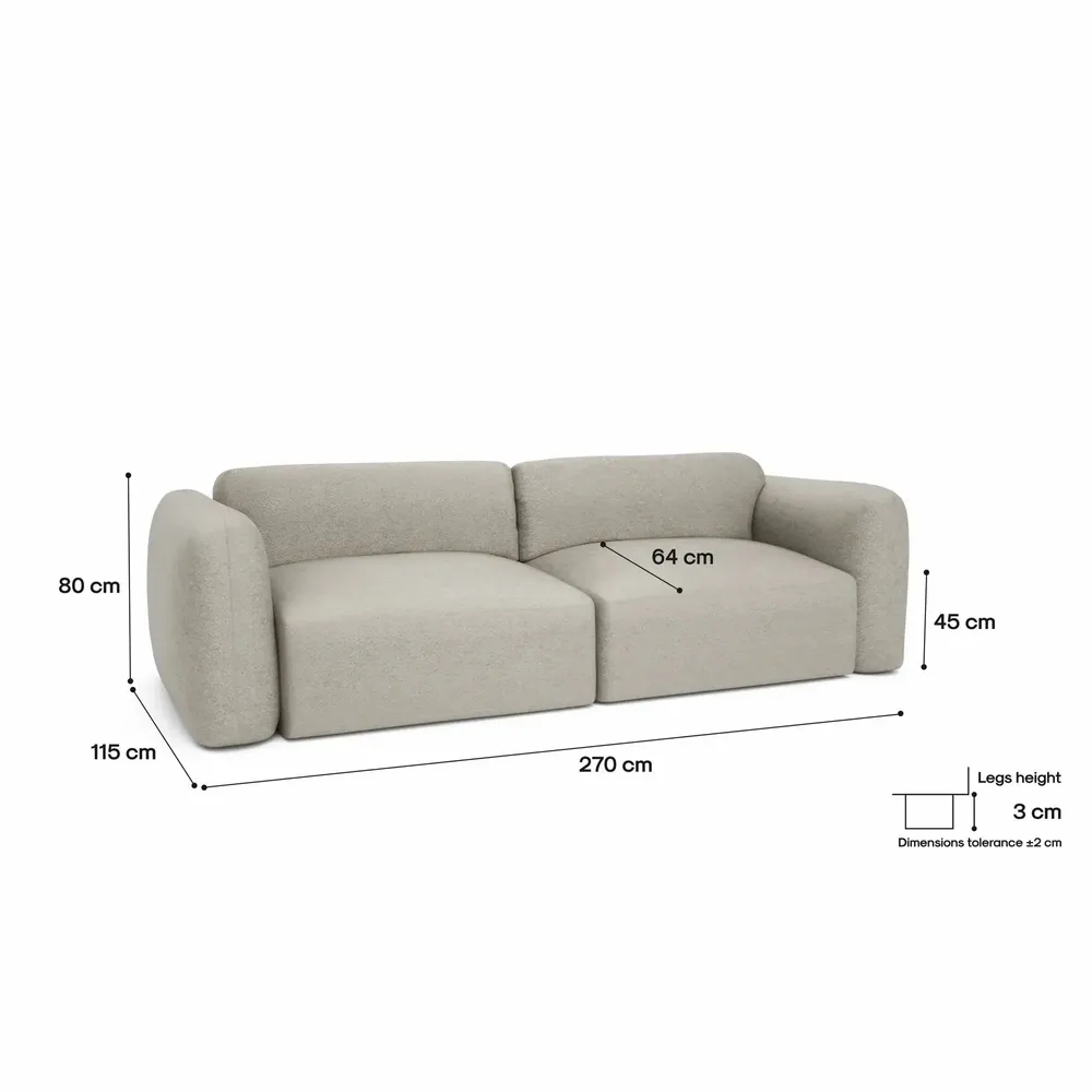 Sofas - 3-Seater Sofa Bed NORREBRO - Beige - CITY SOFA