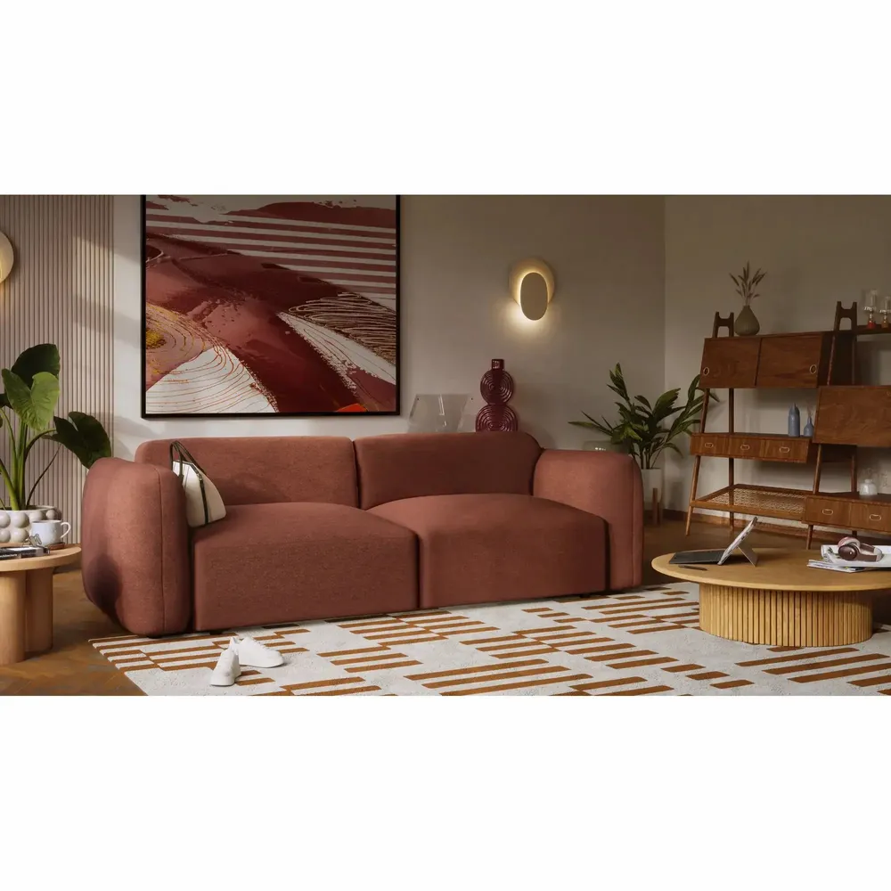 Sofas - 3-Seater Sofa Bed NORREBRO - Burgundy - CITY SOFA