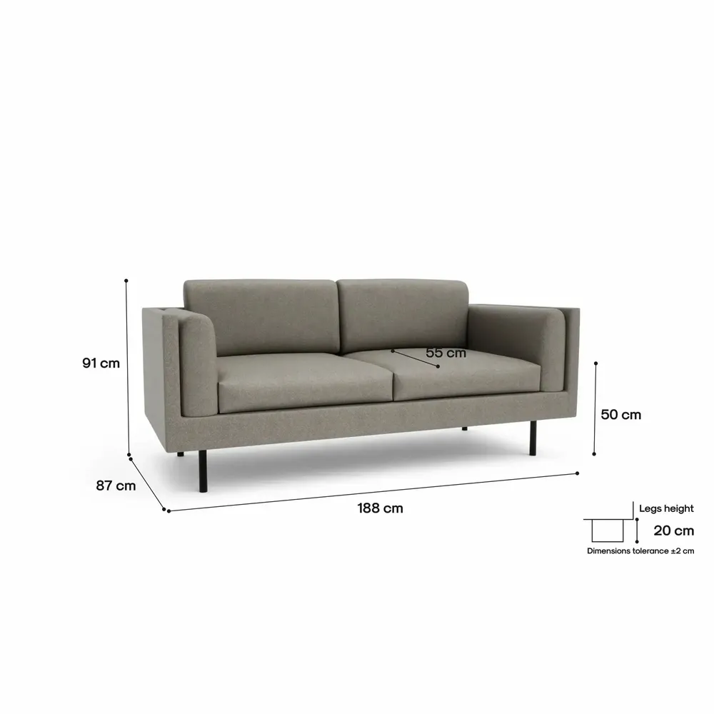 Sofas for hospitalities & contracts - 2-Seater Sofa CHELSEA - Taupe - CITY SOFA