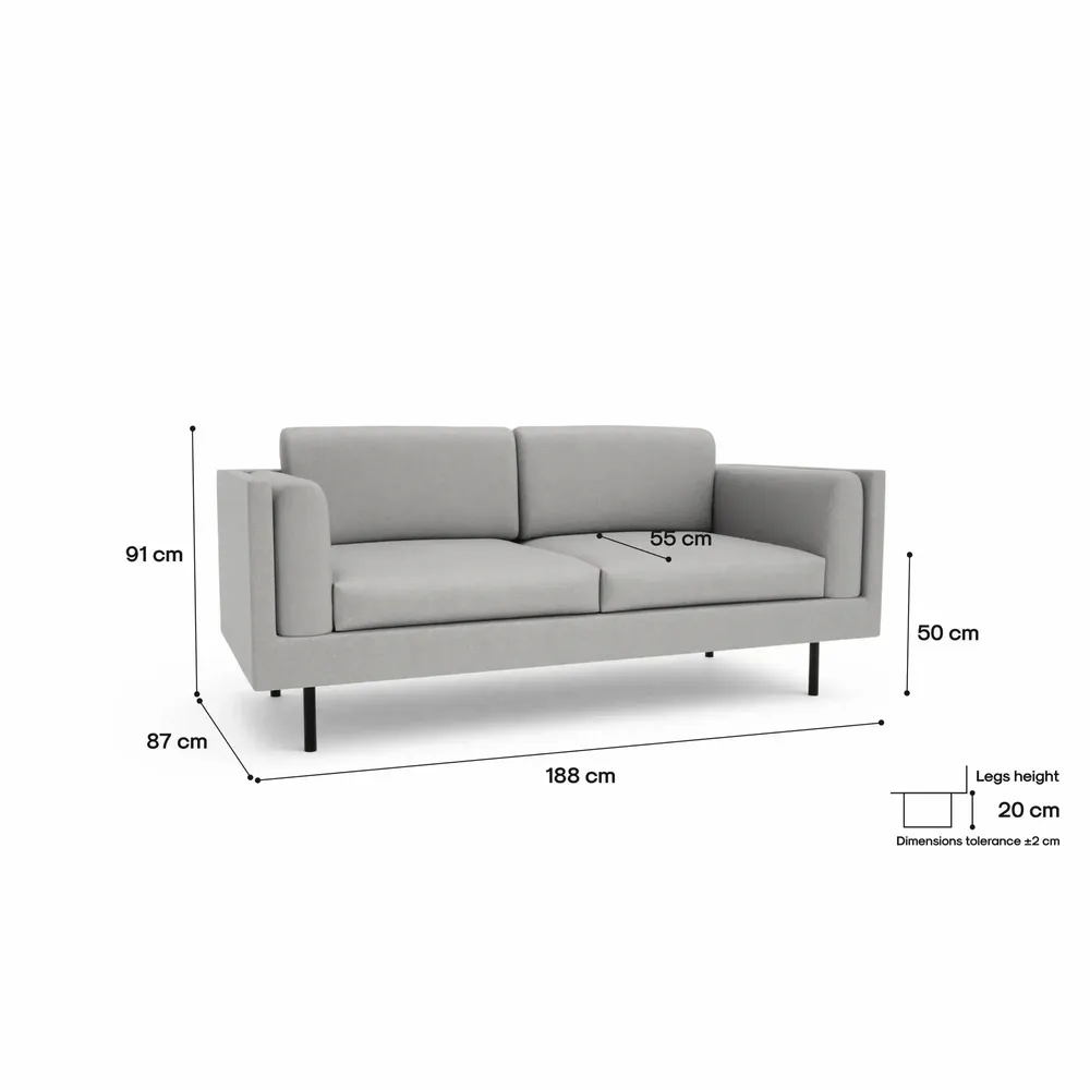 Canapés pour collectivités - Canapé 2 places CHELSEA - Argent - CITY SOFA