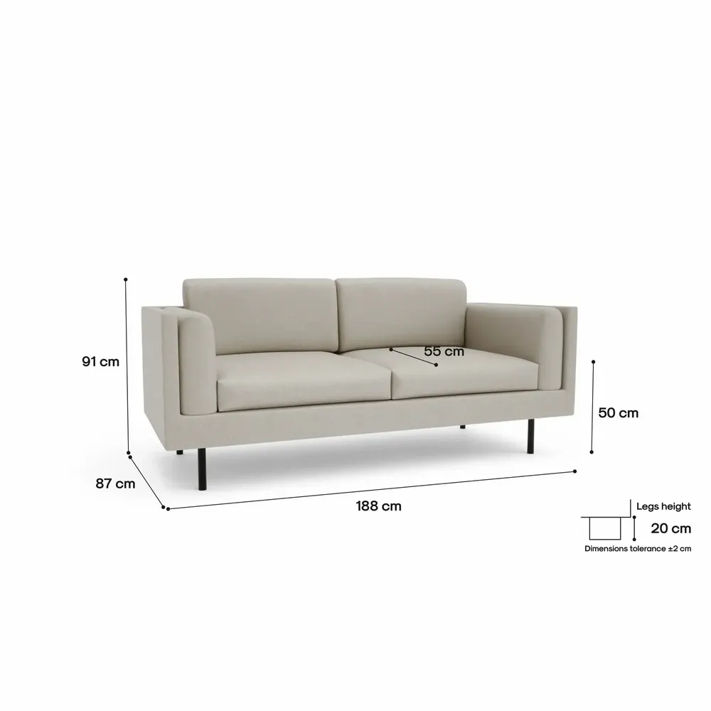 Canapés pour collectivités - Canapé 2 places CHELSEA - Crème - CITY SOFA