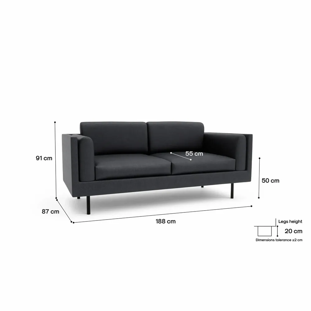 Sofas for hospitalities & contracts - 2-Seater Sofa CHELSEA - Grey - CITY SOFA