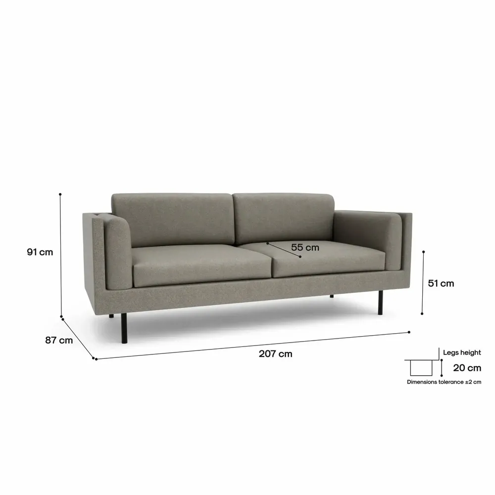 Sofas for hospitalities & contracts - 3-Seater Sofa CHELSEA - Taupe - CITY SOFA