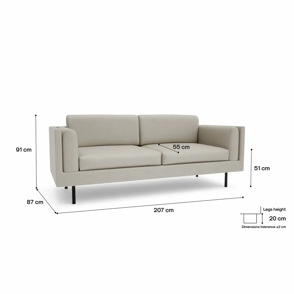 Sofas for hospitalities & contracts - 3-Seater Sofa CHELSEA - Cream - CITY SOFA