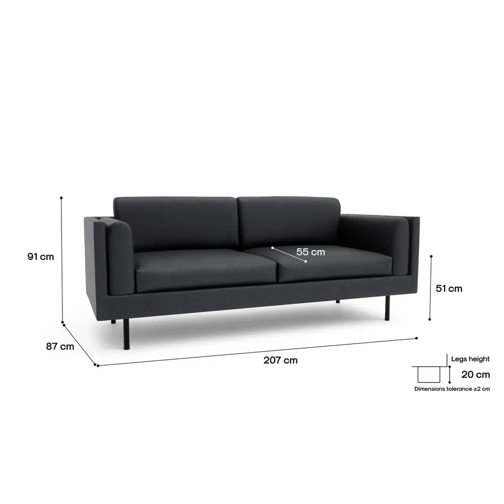 Sofas for hospitalities & contracts - 3-Seater Sofa CHELSEA - Grey - CITY SOFA