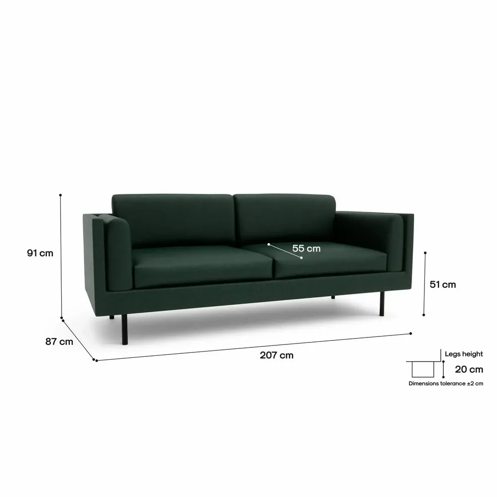 Sofas for hospitalities & contracts - 3-Seater Sofa CHELSEA - Green - CITY SOFA