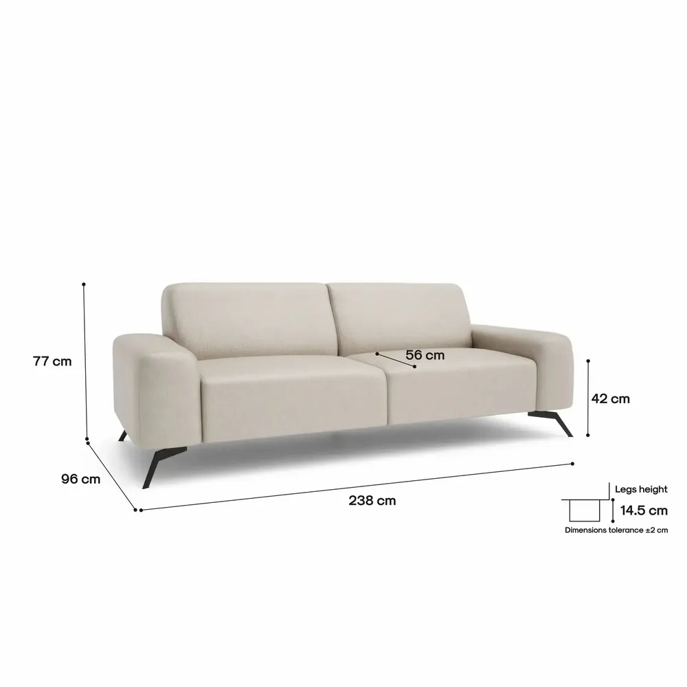 Canapés pour collectivités - Canapé 3 places SOHO - Beige - CITY SOFA