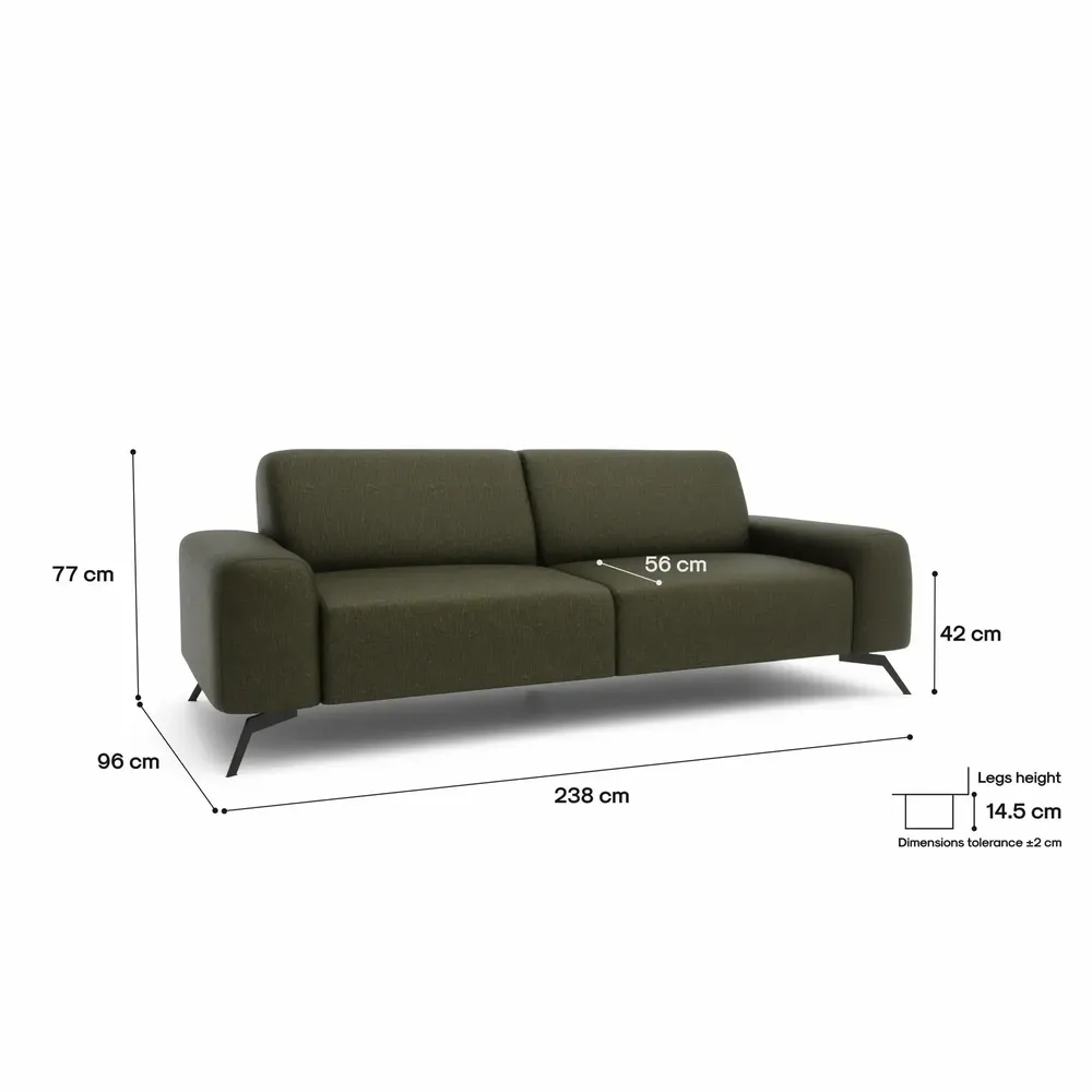 Sofas for hospitalities & contracts - 3-Seater Sofa SOHO - Green - CITY SOFA