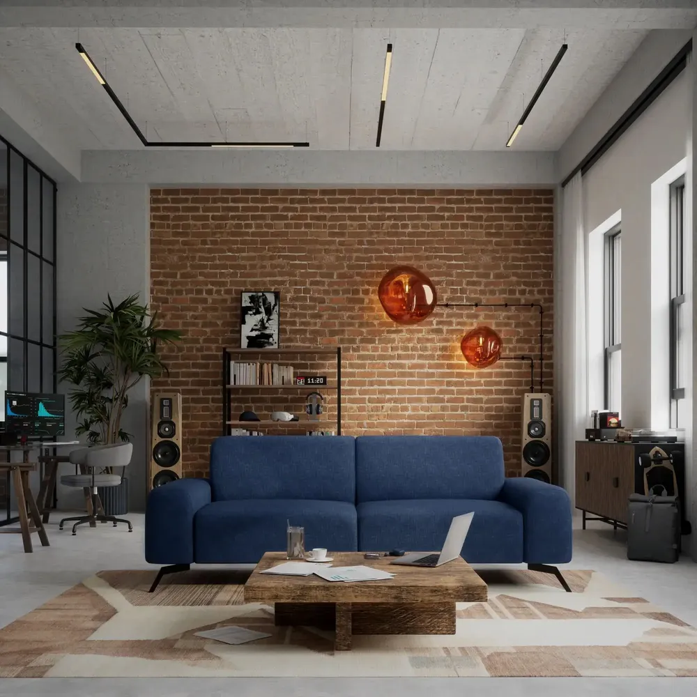 Sofas for hospitalities & contracts - 3-Seater Sofa SOHO - Deep Blue - CITY SOFA