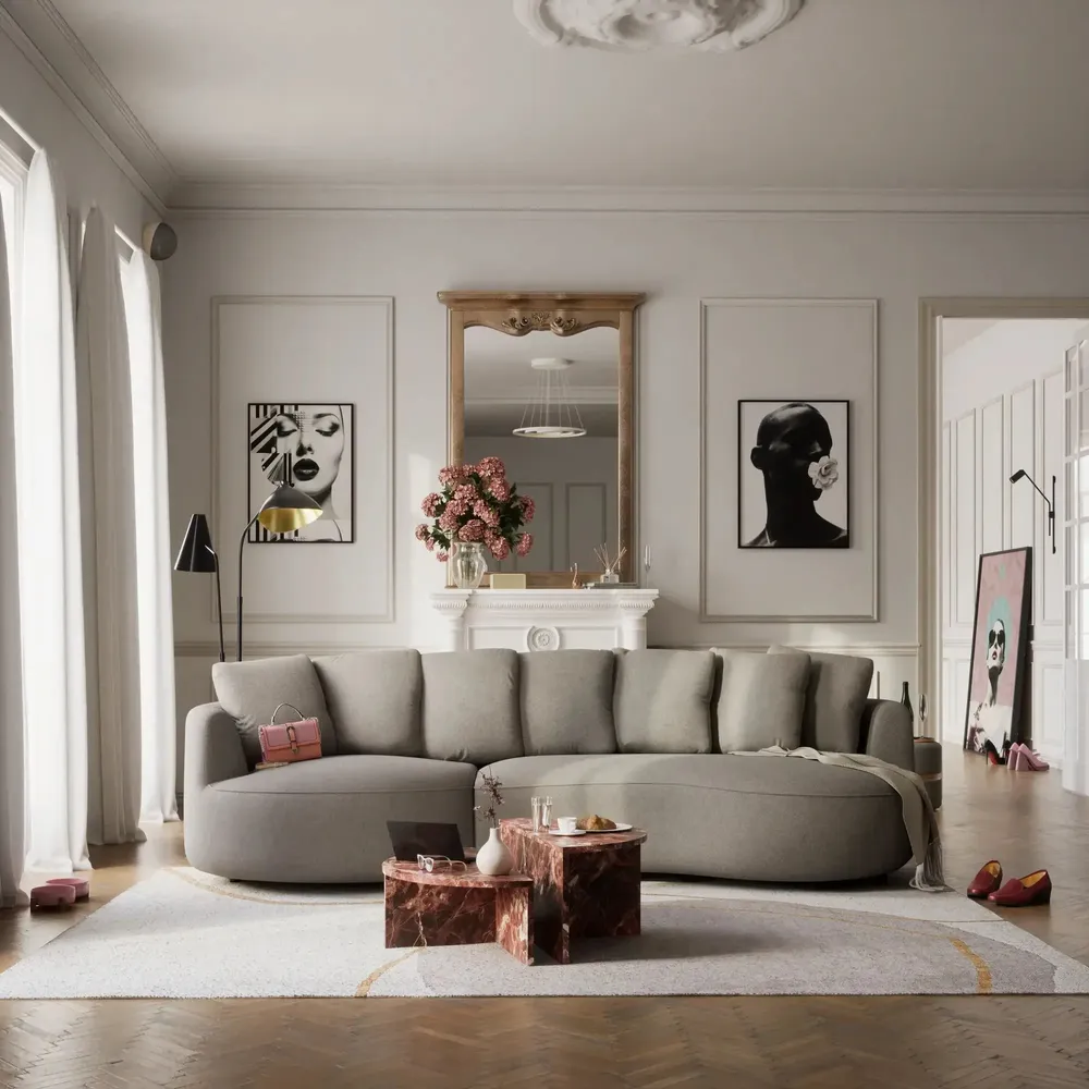 Sofas for hospitalities & contracts - 4-Seater Left Corner Sofa BELLEVILLE - Taupe - CITY SOFA