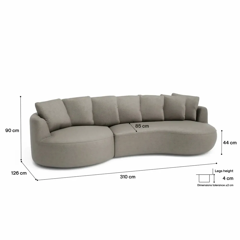Sofas for hospitalities & contracts - 4-Seater Left Corner Sofa BELLEVILLE - Taupe - CITY SOFA