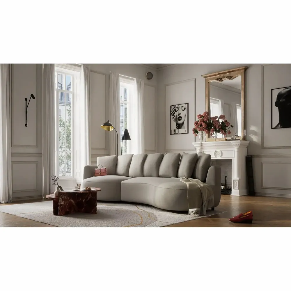 Sofas for hospitalities & contracts - 4-Seater Left Corner Sofa BELLEVILLE - Taupe - CITY SOFA