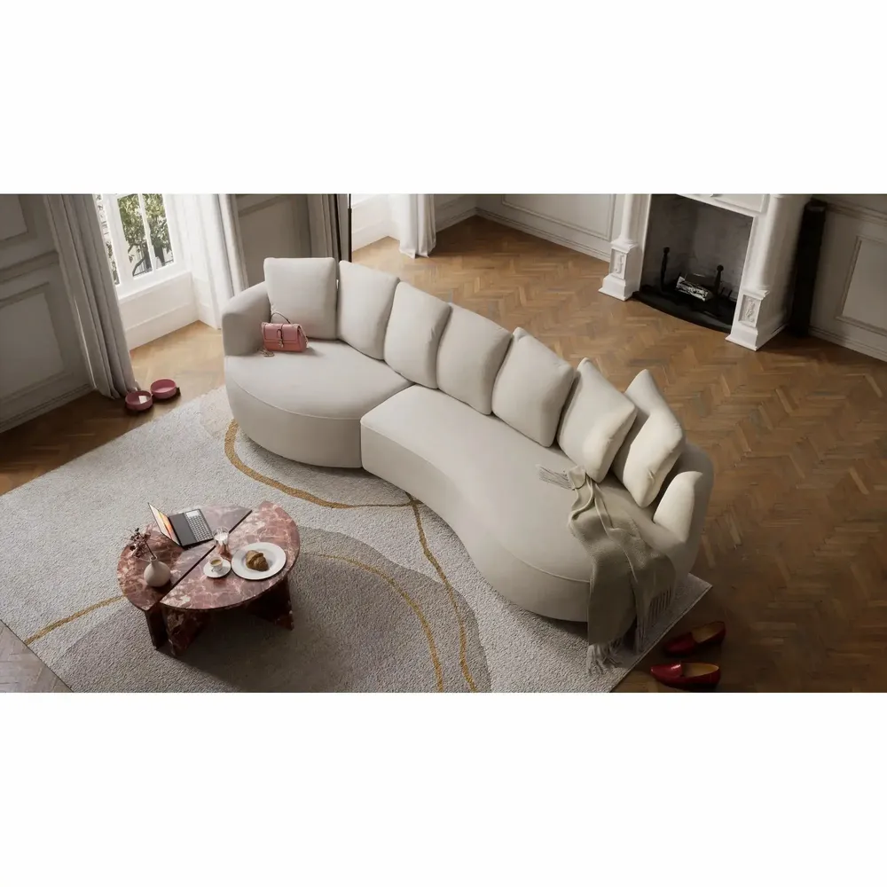 Sofas for hospitalities & contracts - 4-Seater Left Corner Sofa BELLEVILLE - Cream - CITY SOFA