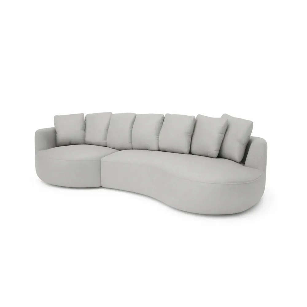 Sofas for hospitalities & contracts - 4-Seater Left Corner Sofa BELLEVILLE - Silver - CITY SOFA