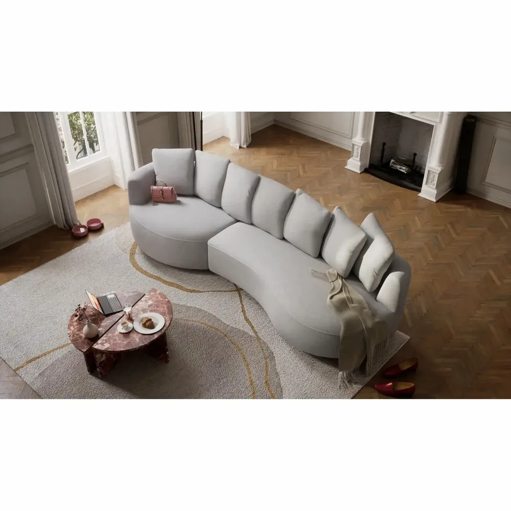 Sofas for hospitalities & contracts - 4-Seater Left Corner Sofa BELLEVILLE - Silver - CITY SOFA