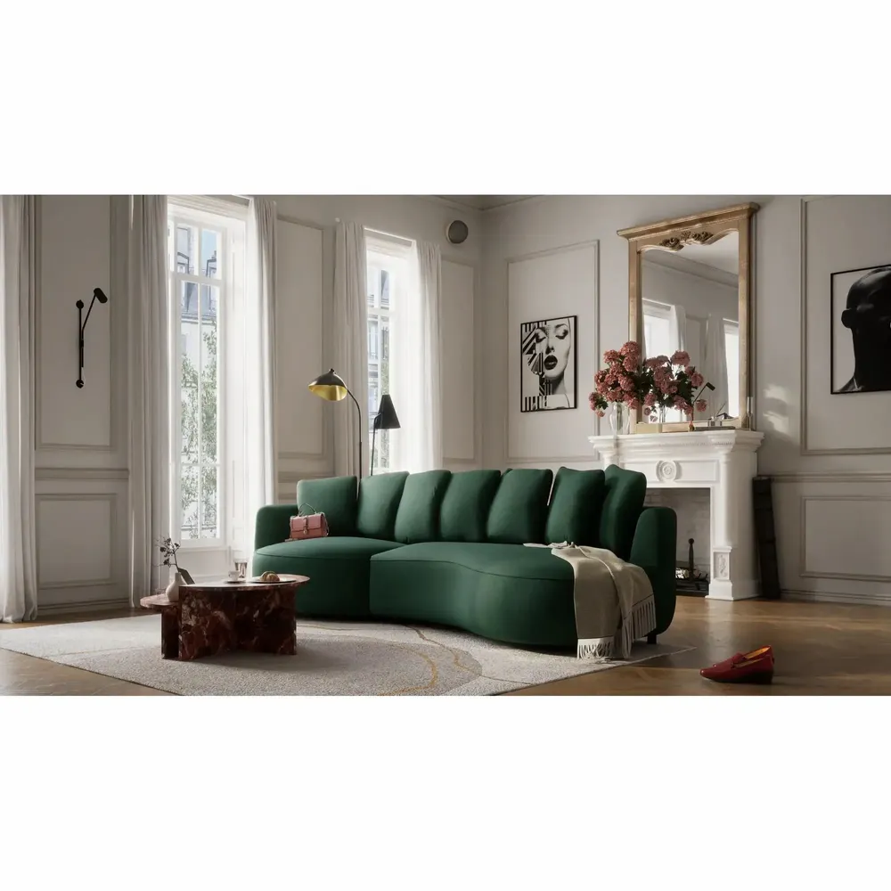Sofas for hospitalities & contracts - 4-Seater Left Corner Sofa BELLEVILLE - Green - CITY SOFA