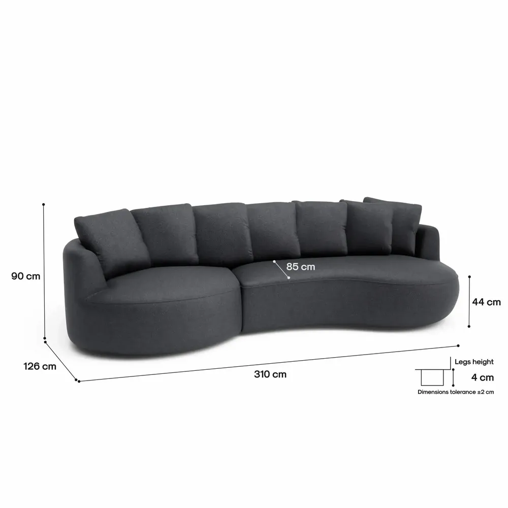 Sofas for hospitalities & contracts - 4-Seater Left Corner Sofa BELLEVILLE - Grey - CITY SOFA