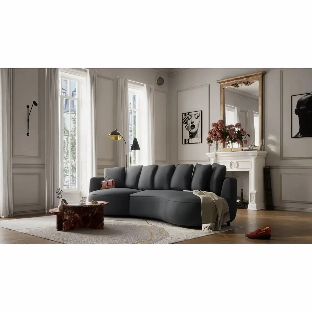Sofas for hospitalities & contracts - 4-Seater Left Corner Sofa BELLEVILLE - Grey - CITY SOFA