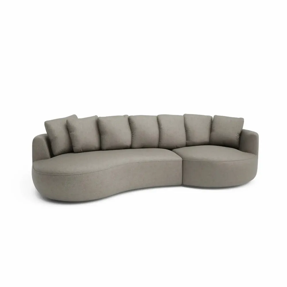 Canapés pour collectivités - Canapé d'angle à droite 4 places BELLEVILLE - Taupe - CITY SOFA