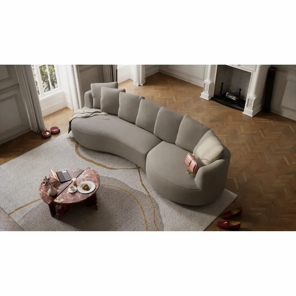 Canapés pour collectivités - Canapé d'angle à droite 4 places BELLEVILLE - Taupe - CITY SOFA