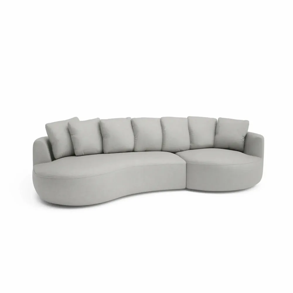 Sofas for hospitalities & contracts - 4-Seater Right Corner Sofa BELLEVILLE - Silver - CITY SOFA