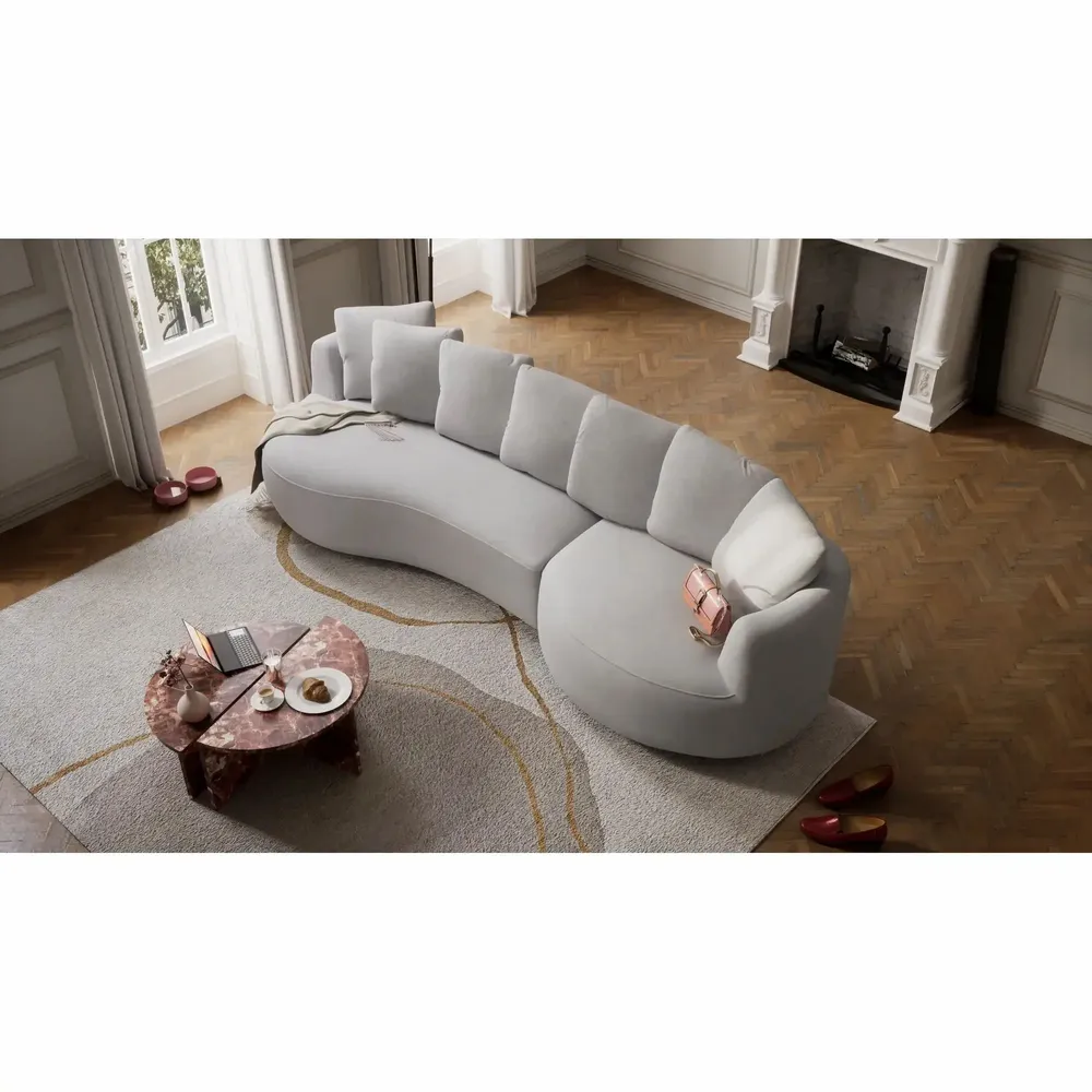 Sofas for hospitalities & contracts - 4-Seater Right Corner Sofa BELLEVILLE - Silver - CITY SOFA