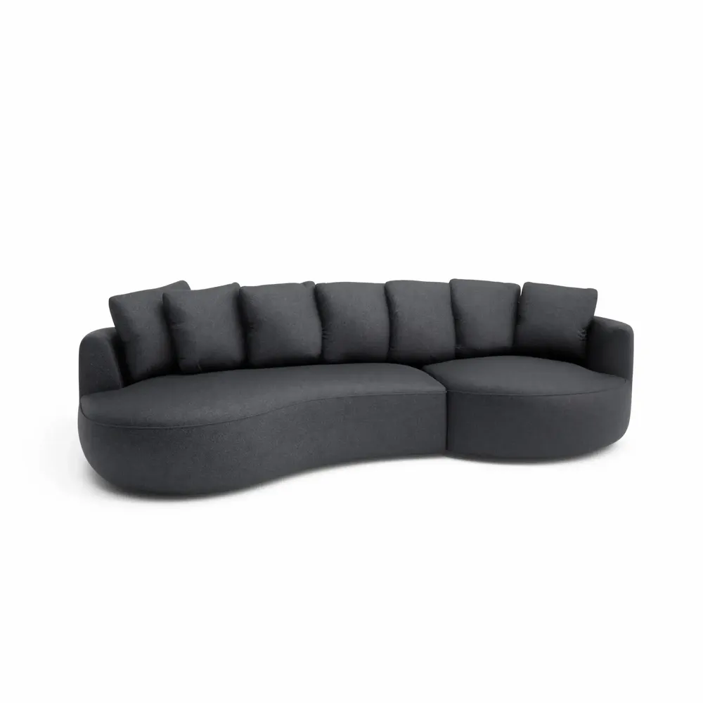 Canapés pour collectivités - Canapé d'angle à 4 places à droite BELLEVILLE - Gris - CITY SOFA