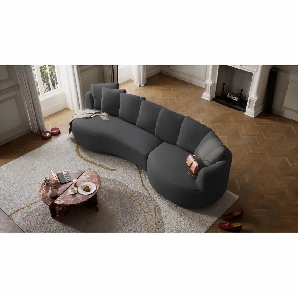 Canapés pour collectivités - Canapé d'angle à 4 places à droite BELLEVILLE - Gris - CITY SOFA