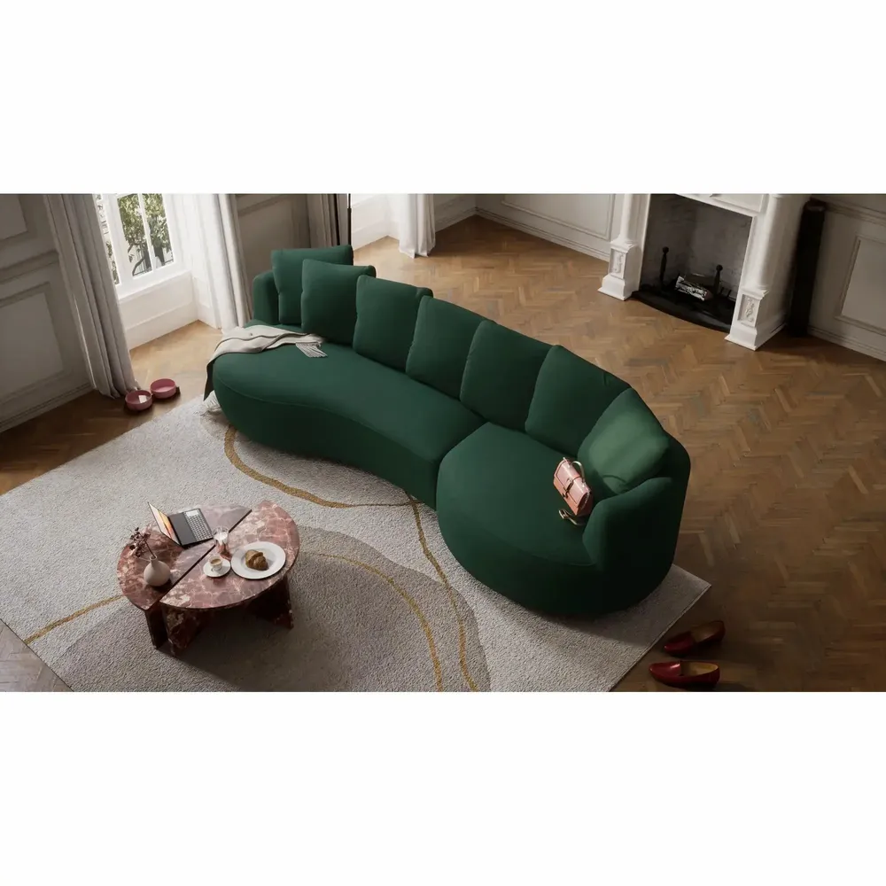 Sofas for hospitalities & contracts - 4-Seater Right Corner Sofa BELLEVILLE - Green - CITY SOFA