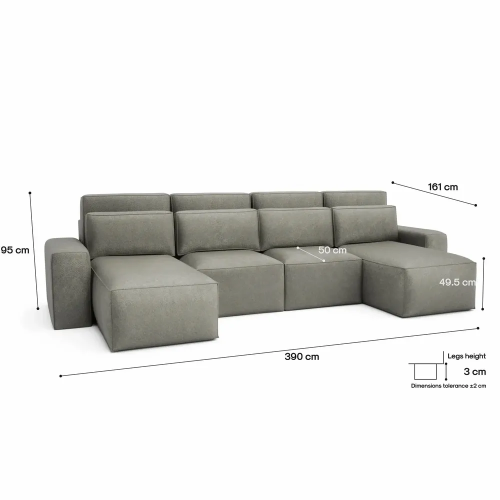 Sofas for hospitalities & contracts - Corner Sofa Bed JORDAAN - U shape - Ash - CITY SOFA