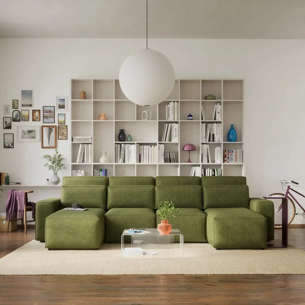 Sofas for hospitalities & contracts - Corner Sofa Bed JORDAAN - U shape - Khaki - CITY SOFA