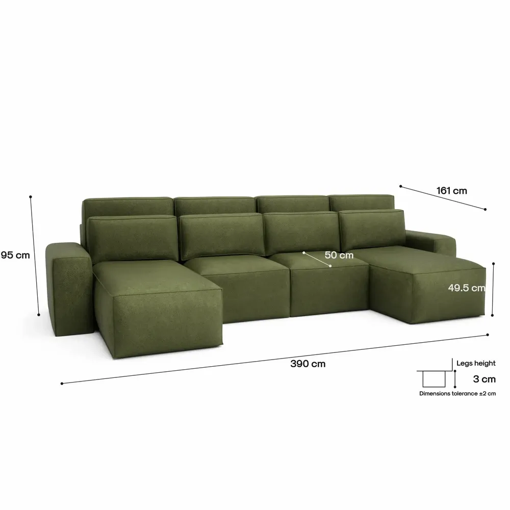 Sofas for hospitalities & contracts - Corner Sofa Bed JORDAAN - U shape - Khaki - CITY SOFA