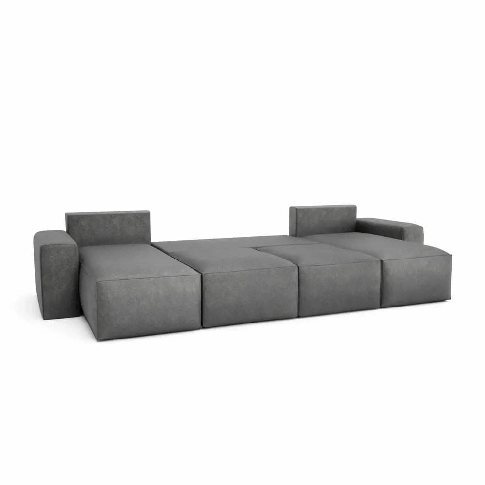 Canapés pour collectivités - Canapé-lit d'angle JORDAAN - en U - Gris - CITY SOFA